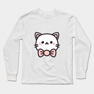 Cute cat with bow Long Sleeve T-Shirt